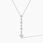18k Solid Gold Classic Natural Diamond Lariat Necklace - View 9 | Riyanika Jewels