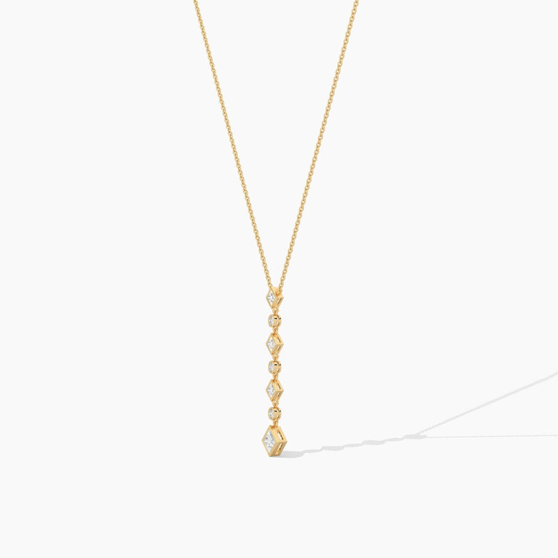 14K Solid Gold Classic Lab Grown Diamond Lariat Necklace