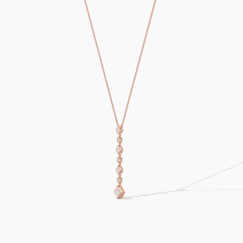 14K Solid Gold Classic Lab Grown Diamond Lariat Necklace