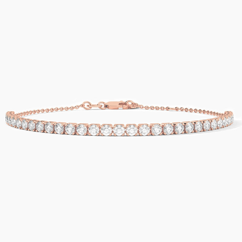 18k Solid Gold 2.50mm Natural Diamond Tennis Bracelet - Detail | Riyanika Jewels