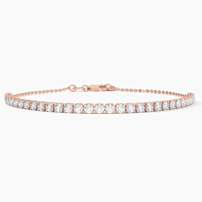 14K Solid Gold 2.50mm Natural Diamond Tennis Bracelet