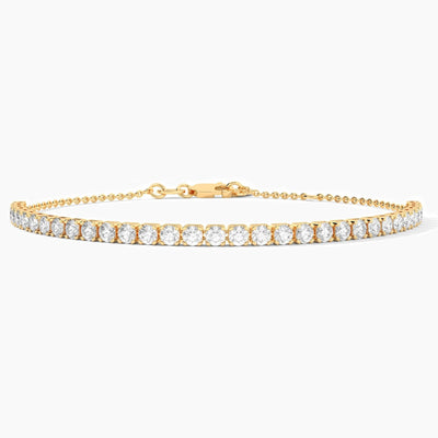 14K Solid Gold 2.50mm Natural Diamond Tennis Bracelet
