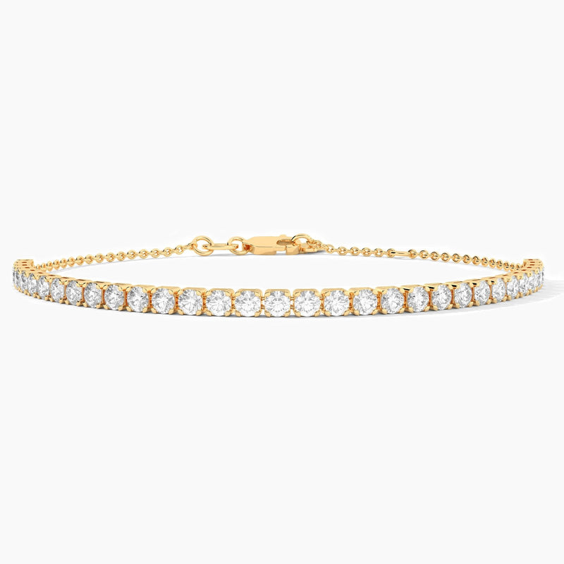 18k Solid Gold 2.50mm Natural Diamond Tennis Bracelet