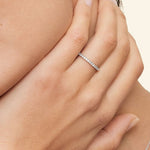 14K Natural Diamond Round Cut Pave Eternity Band