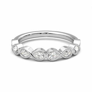 14K Lab Grown Diamond Pear Cut Twisted Half Eternity Band