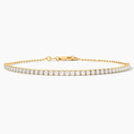 18k Solid Gold 2.00mm Natural Diamond Tennis Bracelet | Stackable Bracelet