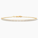 14K Solid Gold 2.00mm Lab Grown Diamond Tennis Bracelet | Stackable Bracelet