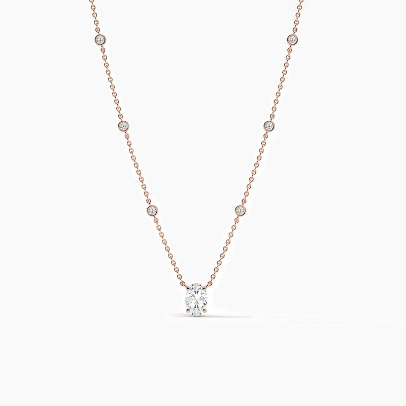 14K Lab Grown Diamond Oval Cut Necklace