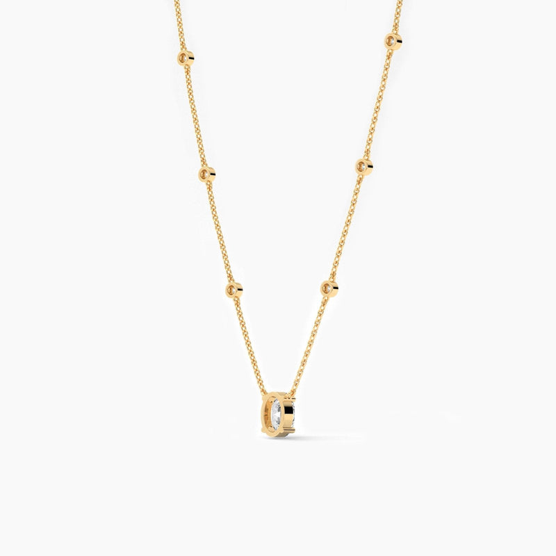 14K Lab Grown Diamond Oval Cut Necklace