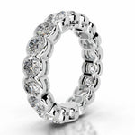 18K Solid Gold Natural Diamond Half Bezel Eternity Stackable Band - Close Up | Riyanika Jewels