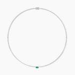 14K Solid Gold Flexible Emerald Lab Grown Diamond Tennis Choker Necklace