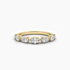 14K Lab Grown Diamond Oval Cut Wedding Band