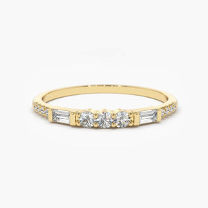 14K Lab Grown Diamond Round Cut Half Eternity Wedding Band