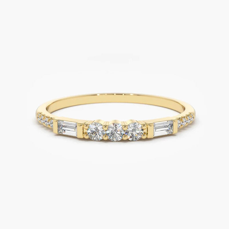 14K Lab Grown Diamond Round Cut Half Eternity Wedding Band