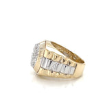 18K Solid Gold 1.50 CTW Natural Diamond Men’s Cluster Ring - View 6 | Riyanika Jewels