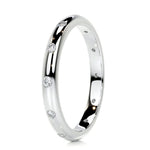 18K Solid Gold Natural Diamond Round Cut Flush Set Full Eternity Band - Side View | Riyanika Jewels
