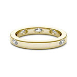 18K Solid Gold Lab Grown Diamond Marquise Cut Flush Set Eternity Band - View 6 | Riyanika Jewels