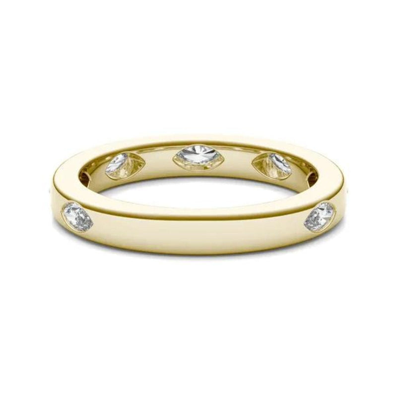 14K Natural Diamond Marquise Cut Eternity Band
