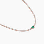 18k Solid Gold Flexible Emerald Lab Grown Diamond Tennis Choker Necklace - View 6 | Riyanika Jewels