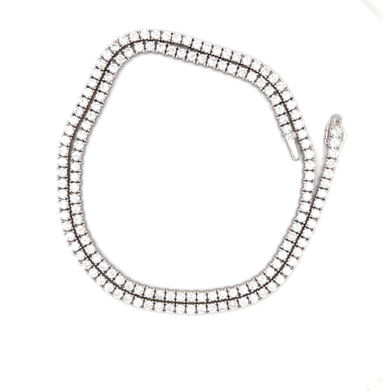 14K Solid Gold Lab Grown Diamond Tennis Necklace