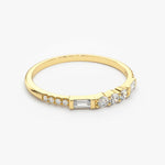 14K Natural Diamond Round Cut Half Eternity Wedding Band