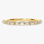 14K Natural Diamond Round Cut Half Eternity Ring