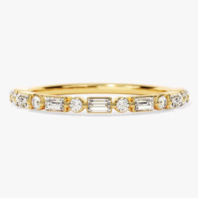 14K Lab Grown Diamond Round Cut Half Eternity Ring
