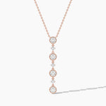18k Solid Gold Lab Grown Diamond Statement Necklace For Women | Bridal Wedding Necklace - Alternate Angle | Riyanika Jewels