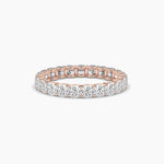 18k Solid Gold Cushion Cut Natural Diamond Women's Wedding Stacking Band | Eternity Band - View 6