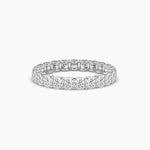 18k Solid Gold Cushion Cut Lab Grown Diamond Women's Wedding Stacking Band | Eternity Band - View 7