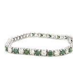 14K 12ct Green Diamond Tennis Bracelet