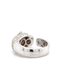 18K Solid Gold 1.50 CTW Lab Grown Diamond Panther Head Ring – Ruby Eyes with Adjustable Open - Close Up | Riyanika Jewels