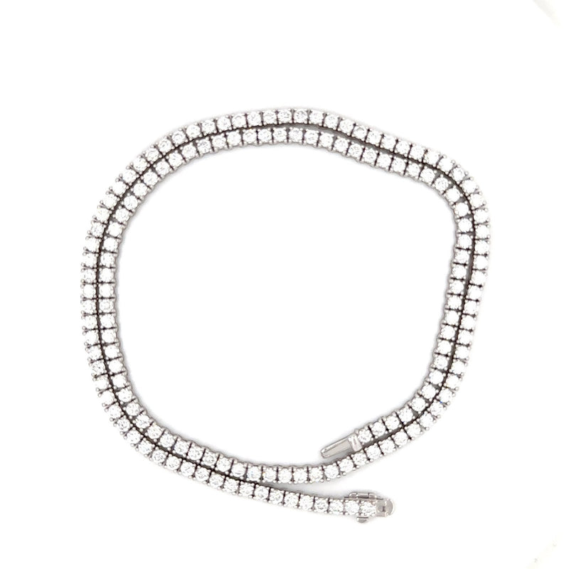 18K Solid Gold 5.00 CTW Natural Diamond Tennis Necklace - View 6 | Riyanika Jewels