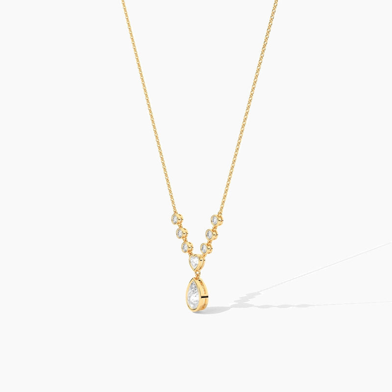 14K Solid Gold Natural Diamond Drop Necklaces | Minimalist Gift For Christmas