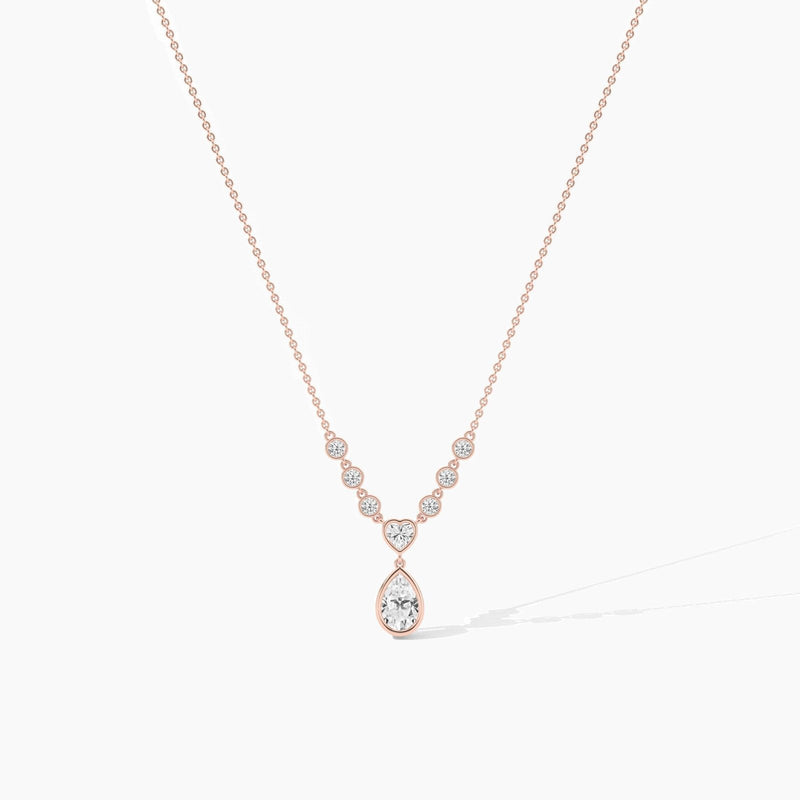 14K Solid Gold Natural Diamond Drop Necklaces | Minimalist Gift For Christmas