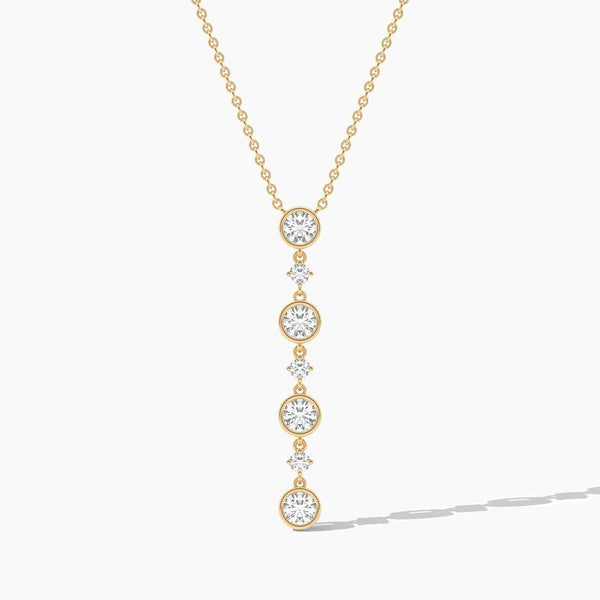 14K Solid Gold Lab Grown Diamond Statement Necklace For Women | Bridal Wedding Necklace