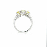 18K White Gold 1.50 CTW Three-Stone Natural Diamond Ring - Alternate Angle | Riyanika Jewels