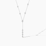 14K Natural Diamond Princess Cut Statement Necklace