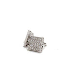 18K Solid Gold 1.00 CTW Natural Diamond Square Stud Earrings - Close Up | Riyanika Jewels