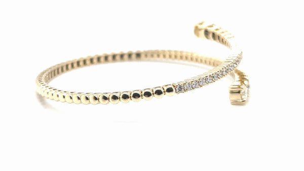 18K Solid Gold 3.00 CT Natural Diamond Flexible Bracelet with Prong Setting - Side View | Riyanika Jewels