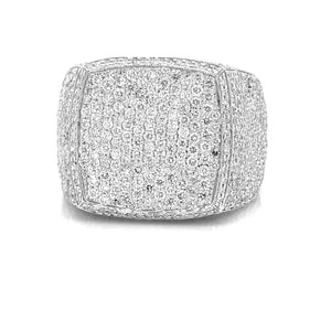 18K Solid Gold 7.35 CTW Natural Diamond Pavé Ring