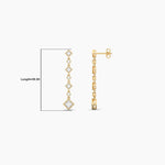 14K Solid Gold Natural Diamond Drop Earring