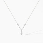 14K Natural Diamond Round Cut Statement Necklace