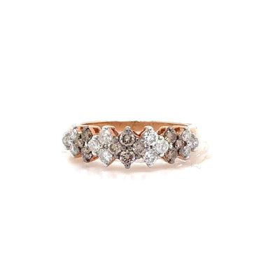 18K Rose Gold 0.87 CTW Natural Brown & White Diamond Wedding Band