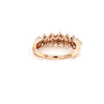 18K Rose Gold 0.87 CTW Lab Grown Brown & White Diamond Wedding Band - Detail | Riyanika Jewels