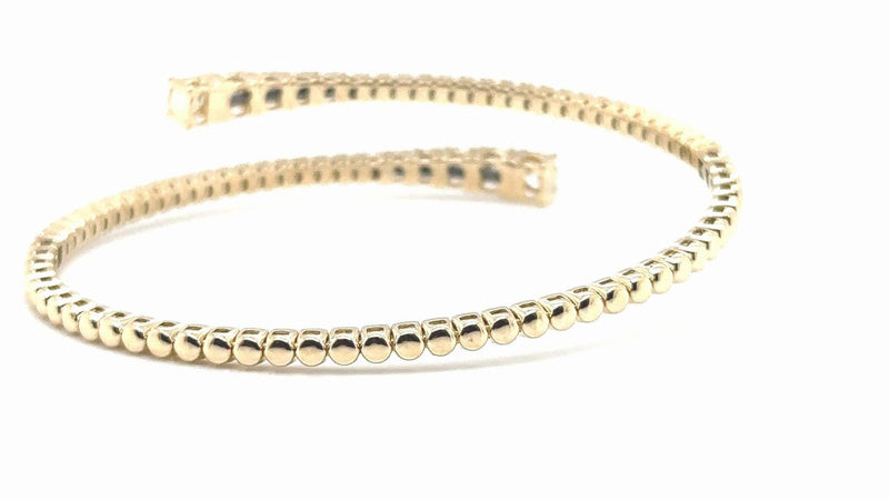 18K Solid Gold 3.00 CT Natural Diamond Flexible Bracelet with Prong Setting - Detail