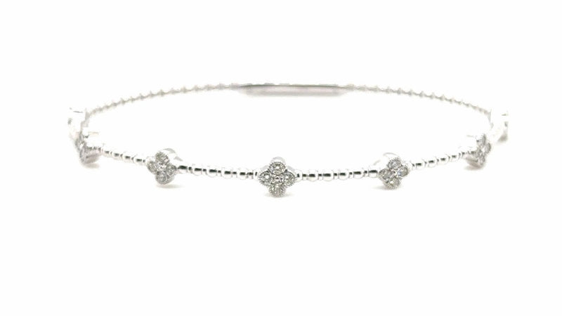 18K Solid Gold 0.40 CT Natural Diamond Floral-Inspired Bracelet - Side View | Riyanika Jewels