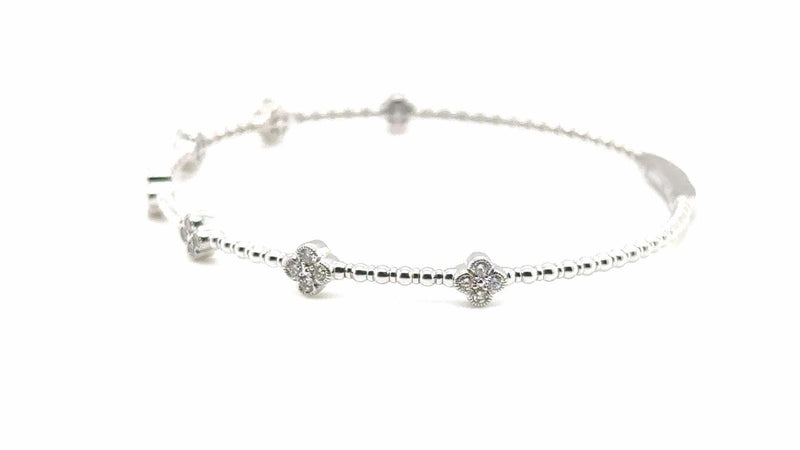 18K Solid Gold 0.40 CT Natural Diamond Floral-Inspired Bracelet - View 7 | Riyanika Jewels