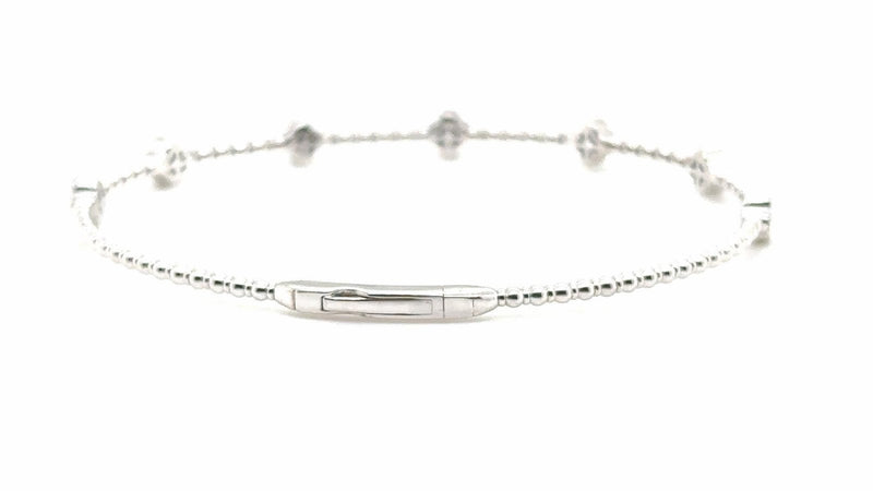18K Solid Gold 0.40 CT Natural Diamond Floral-Inspired Bracelet - Alternate Angle | Riyanika Jewels