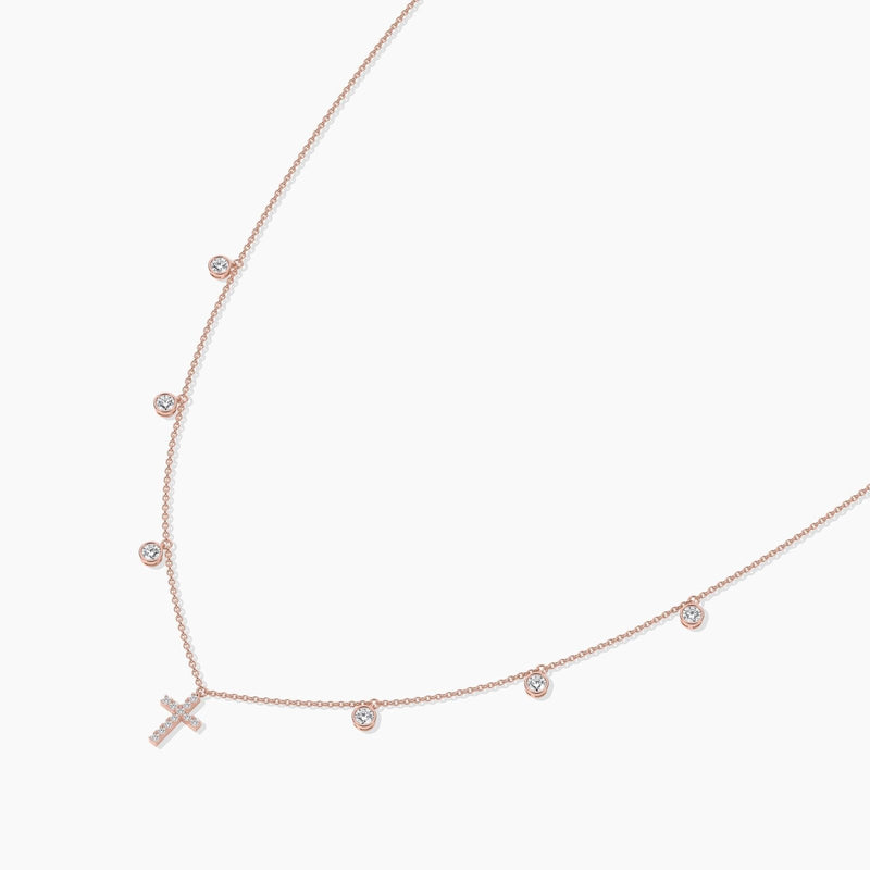 14K Solid Gold Natural Diamond Yard Necklaces For Women | Religious Jewelry
